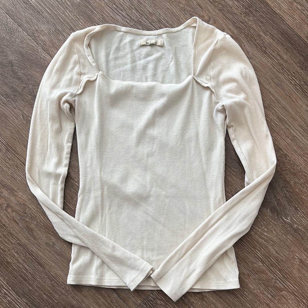 Madewell Cream Long Sleeve Top